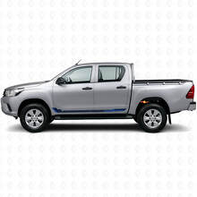 Calcomanía de vinilo con rayas laterales estilo racing para Toyota Hilux 2015+_2