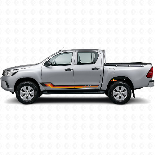 Calcomanía de vinilo de franjas laterales estilo vintage para Toyota Hilux 2015+_1