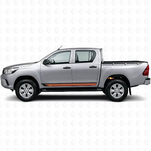 Calcomanía lateral de vinilo con rayas rectas vintage para Toyota Hilux 2015+_1