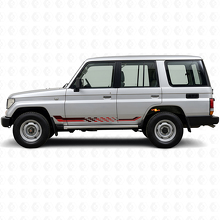Calcomanía de vinilo con franjas laterales a cuadros para Toyota Land Cruiser Prado 1990-1996_3