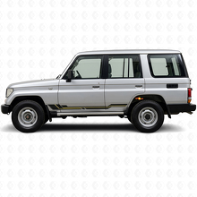 Calcomanía de vinilo para panel de piso con franjas curvas para Toyota Land Cruiser Prado 1990-1996_2