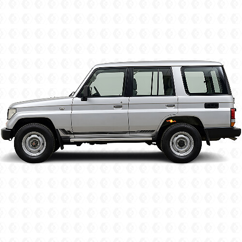 Vinilo adhesivo de franjas laterales estilo racing para Toyota Land Cruiser Prado 1990-1996_1