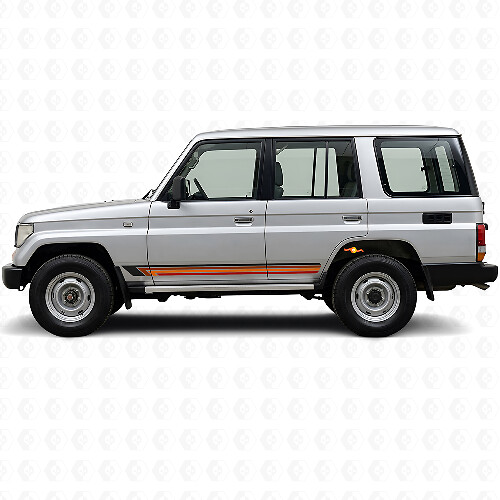 Calcomanía lateral de vinilo con rayas rectas vintage para Toyota Land Cruiser Prado 1990-1996_1
