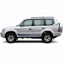Calcomanía de vinilo con franjas laterales a cuadros para Toyota Land Cruiser Prado 1996-2002_2