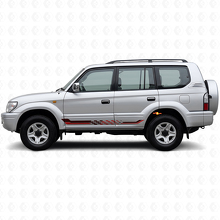 Calcomanía de vinilo con franjas laterales a cuadros para Toyota Land Cruiser Prado 1996-2002_3