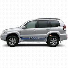 Calcomanía de vinilo con franjas laterales de bandera a cuadros para Toyota Land Cruiser Prado 2002-2009_2
