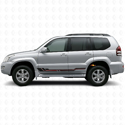 Calcomanía de Vinilo para Paneles Laterales con Franjas Curvas para Toyota Land Cruiser Prado 2002-2009