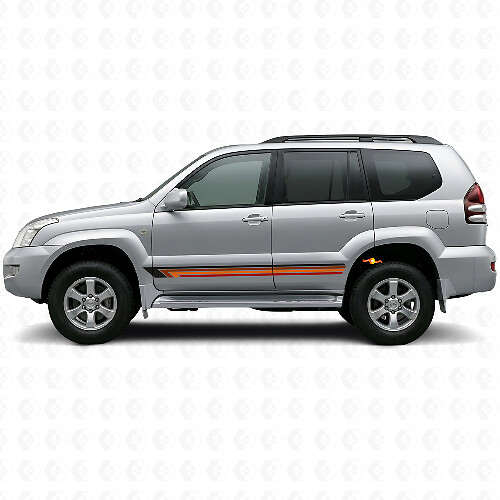 Calcomanía de vinilo lateral de rayas rectas vintage para Toyota Land Cruiser Prado 2002-2009_1