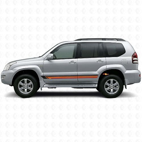 Calcomanía de vinilo lateral de rayas rectas vintage para Toyota Land Cruiser Prado 2002-2009