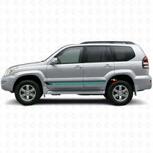 Calcomanía de vinilo lateral de rayas rectas vintage para Toyota Land Cruiser Prado 2002-2009_2