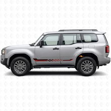 Calcomanía de Vinilo con Franjas Laterales de Bandera a Cuadros para Toyota Land Cruiser Prado 2023+_3