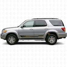 Calcomanía de vinilo para panel de rocker con franjas curvadas para Toyota Sequoia 2000-2007_2
