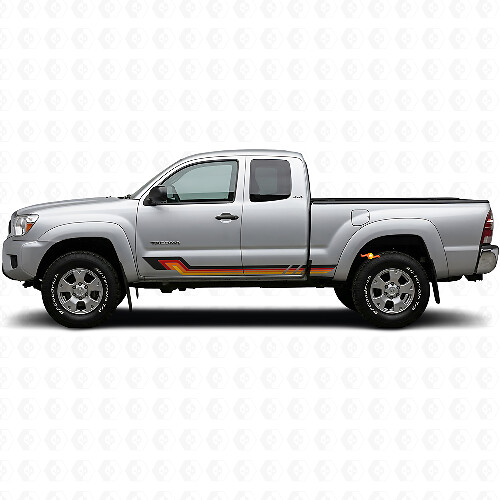 Calcomanía de vinilo con franjas laterales de estilo vintage para Toyota Tacoma 2004-2015_1