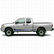Calcomanía de vinilo con franjas laterales de bandera a cuadros para Toyota Tundra 1999-2006_2