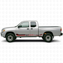 Calcomanía de vinilo con franjas laterales de bandera a cuadros para Toyota Tundra 1999-2006_3
