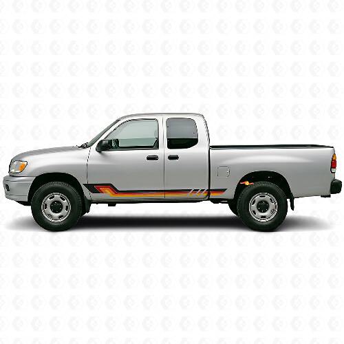 Calcomanía de vinilo con franjas laterales de estilo vintage para Toyota Tundra 1999-2006_1