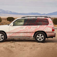 Vinilo de Franjas Laterales Estilo Topográfico para Toyota Land Cruiser 100_3