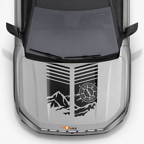 Calcomanía de Vinilo con Rayas Estilo Montaña para Capó de Jeep Compass 2026 1