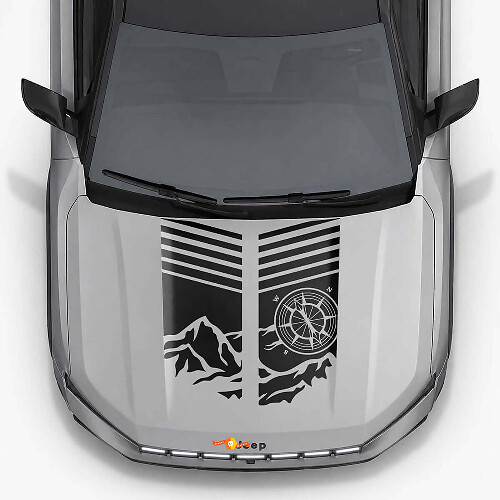 Calcomanía de Vinilo con Rayas Estilo Montaña para Capó de Jeep Compass 2026