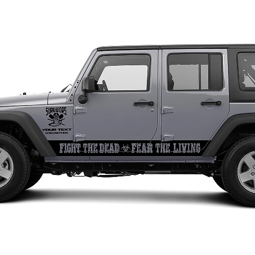 Lucha Contra Los Muertos Teme A Los Vivos Vinilos Laterales Adhesivos para Jeep Wrangler Rubicon