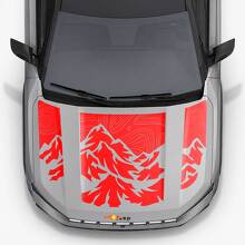 Pegatinas de vinilo con franjas en estilo topográfico de montaña para capó de Jeep Compass 2026 2