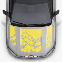 Pegatinas de vinilo con franjas en estilo topográfico de montaña para capó de Jeep Compass 2026 3