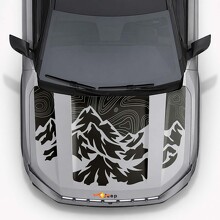 Pegatinas de vinilo con franjas en estilo topográfico de montaña para capó de Jeep Compass 2026_4