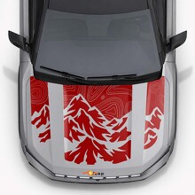 Pegatinas de vinilo con franjas en estilo topográfico de montaña para capó de Jeep Compass 2026_5