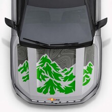 Pegatinas de vinilo con franjas en estilo topográfico de montaña para capó de Jeep Compass 2026_6