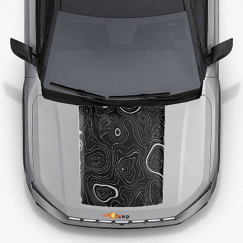 Calcomanía de vinilo para capó estilo topográfico para Jeep Compass 2026 1