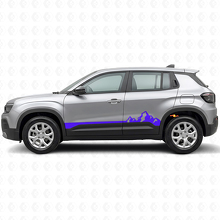 Calcomanía de Vinilo de Panel Lateral con Rayas Finas de Montañas para Jeep Avenger 2023+_2