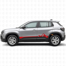 Calcomanía de Vinilo de Panel Lateral con Rayas Finas de Montañas para Jeep Avenger 2023+_3