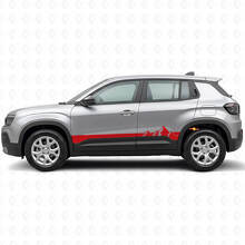 Calcomanía de vinilo para paneles laterales con franjas anchas de montañas para Jeep Avenger 2023+_3