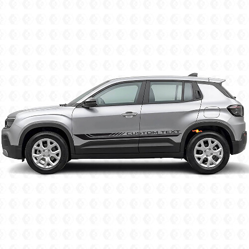 Calcomanía de vinilo con franjas curvas a cuadros para Jeep Avenger 2023+_1