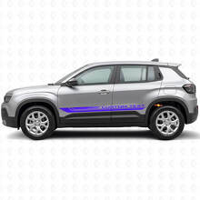 Calcomanía de vinilo con franjas curvas a cuadros para Jeep Avenger 2023+_2