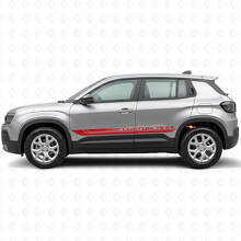 Calcomanía de vinilo con franjas curvas a cuadros para Jeep Avenger 2023+_3