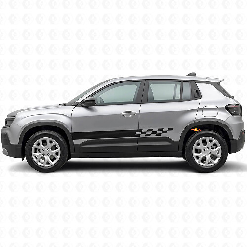 Calcomanía lateral de vinilo con franjas a cuadros para Jeep Avenger 2023+