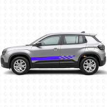 Calcomanía lateral de vinilo con franjas a cuadros para Jeep Avenger 2023+_2