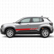 Calcomanía lateral de vinilo con franjas a cuadros para Jeep Avenger 2023+_3
