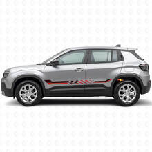 Adhesivo de vinilo con rayas laterales a cuadros para Jeep Avenger 2023+_3