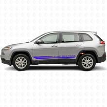Calcomanía de vinilo con franjas laterales curvas a cuadros para Jeep Cherokee KL 2013-2023_2