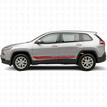 Calcomanía de vinilo con franjas laterales curvas a cuadros para Jeep Cherokee KL 2013-2023_3