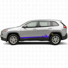 Calcomanía lateral de vinilo con franjas delgadas y montañas para Jeep Cherokee KL 2013-2023_2