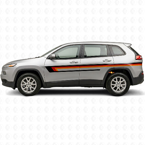 Calcomanía de vinilo lateral de puerta con triple raya para Jeep Cherokee KL 2013-2023