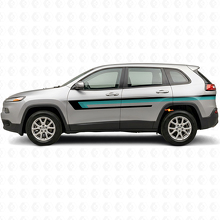 Calcomanía de vinilo lateral de puerta con triple raya para Jeep Cherokee KL 2013-2023_2