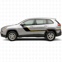 Kit de calcomanías laterales de vinilo con rayas gemelas para Jeep Cherokee KL 2013-2023_2