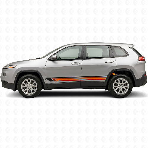 Calcomanía de vinilo lateral con franjas rectas vintage para Jeep Cherokee KL 2013-2023_1