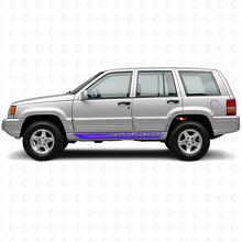 Calcomanía de Vinilo con Rayas Laterales Curvas a Cuadros para Jeep Grand Cherokee 1993-1998_2