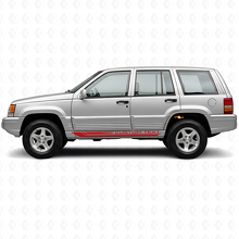 Calcomanía de Vinilo con Rayas Laterales Curvas a Cuadros para Jeep Grand Cherokee 1993-1998_3