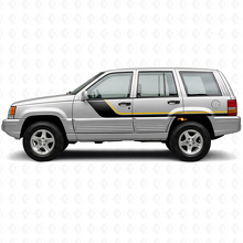 Calcomanía de vinilo lateral de rayas gemelas para Jeep Grand Cherokee 1993-1998_2